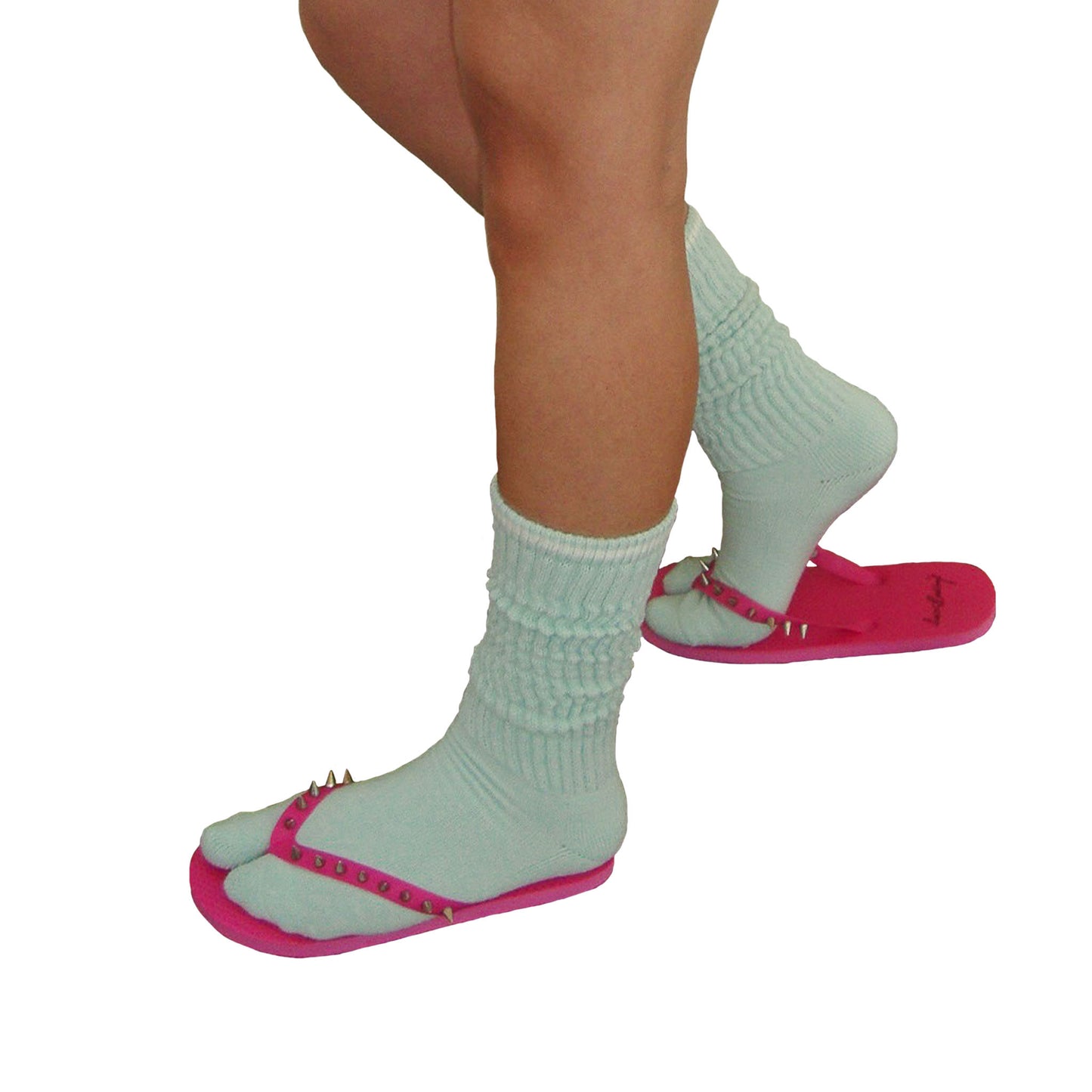 Pink Spike Flip Flops