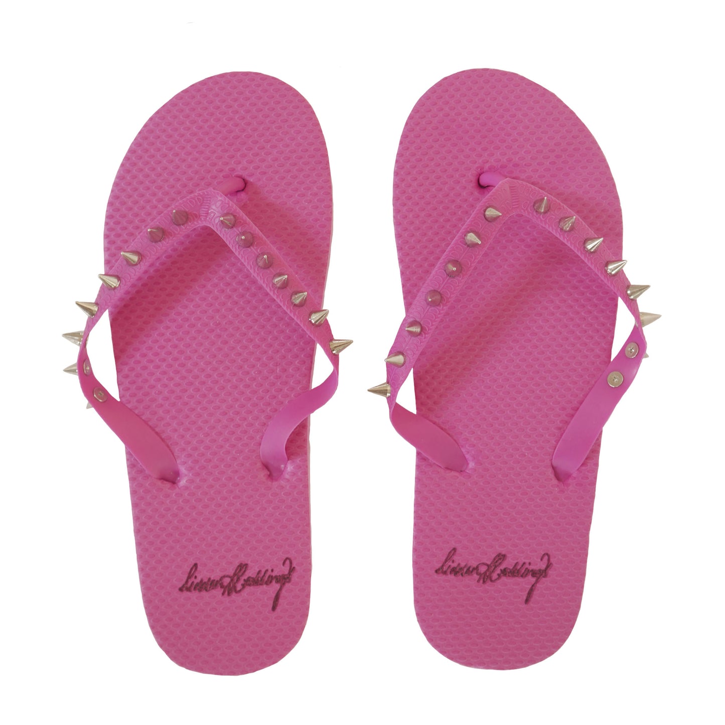 Pink Spike Flip Flops
