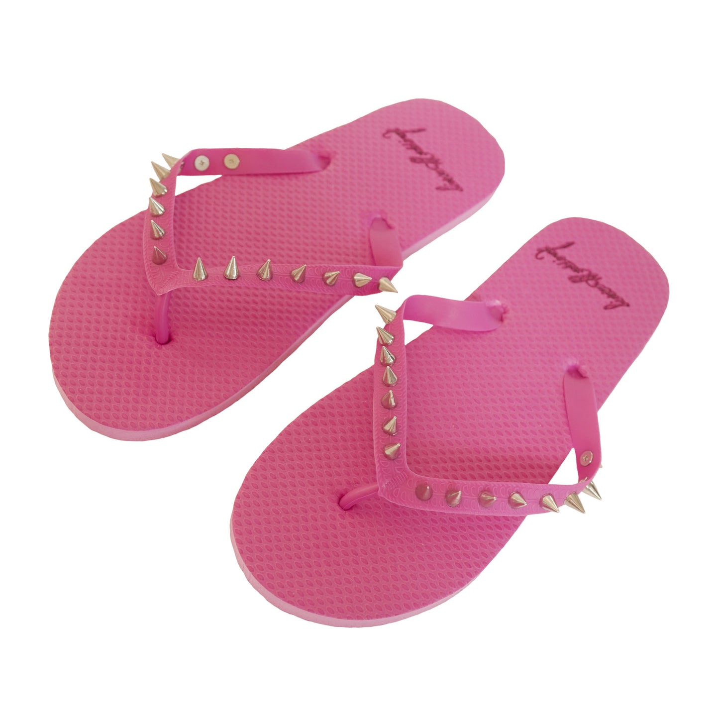 Pink Spike Flip Flops