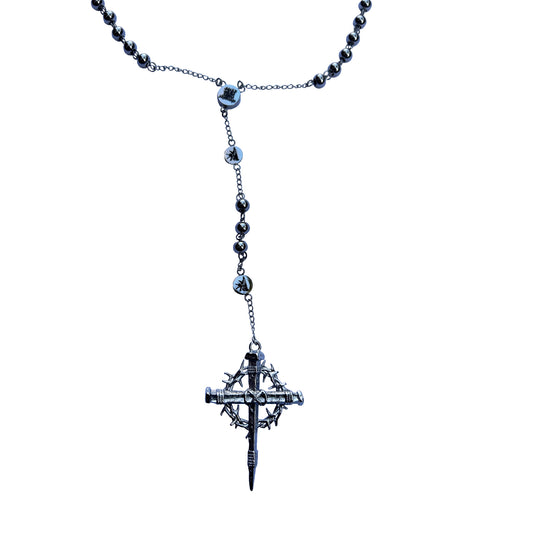 Silver Rosary "Pray To God"